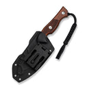 CIVIVI Scoopth Fixed Blade Knife Guibourtia Wood Handle (4.77" Satin Finished Nitro - V Blade) C24045B Sample1, With 1PC Black Lanyard, Black Kydex Sheath & T - Clip