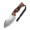 CIVIVI Scoopth Fixed Blade Knife Guibourtia Wood Handle (4.77" Satin Finished Nitro - V Blade) C24045B Sample1, With 1PC Black Lanyard, Black Kydex Sheath & T - Clip