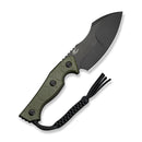 CIVIVI Scoopth Fixed Blade Knife OD Green G10 Handle (4.77" Black Stonewashed Nitro - V Blade) C24045 Sample3, With 1PC Black Lanyard, Black Kydex Sheath & T - Clip