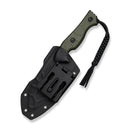CIVIVI Scoopth Fixed Blade Knife OD Green G10 Handle (4.77" Black Stonewashed Nitro - V Blade) C24045 Sample3, With 1PC Black Lanyard, Black Kydex Sheath & T - Clip