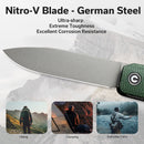 CIVIVI Sendy Flipper Knife Micarta Handle (2.83" Nitro - V Blade) C21004A - 1 - CIVIVI