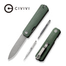 CIVIVI Sendy Flipper Knife Micarta Handle (2.83" Nitro - V Blade) C21004A - 1 - CIVIVI