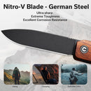 CIVIVI Sendy Flipper Knife Wood Handle (2.83" Nitro - V Blade) C21004A - 2 - CIVIVI