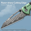 CIVIVI Sentinel Strike Flipper & Thumb Stud & Thumb Hole & Button Lock Knife Aluminum & FRN Handle (3.7" Damascus Blade) C22025B - DS1 - CIVIVI