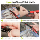 CIVIVI Shawka Folding Fillet Knife Aluminum Handle (5.81" 14C28N Blade) C22029B - 1, With 1PC Black Nylon Sheath