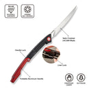 CIVIVI Shawka Folding Fillet Knife Aluminum Handle (5.81" 14C28N Blade) C22029B - 1, With 1PC Black Nylon Sheath