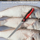 CIVIVI Shawka Folding Fillet Knife Aluminum Handle (5.81" 14C28N Blade) C22029B - 1, With 1PC Black Nylon Sheath