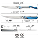 CIVIVI Shawka Folding Fillet Knife Aluminum Handle (5.81" 14C28N Blade) C22029B - 2, With 1PC Black Nylon Sheath