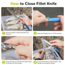 CIVIVI Shawka Folding Fillet Knife Aluminum Handle (5.81" 14C28N Blade) C22029B - 2, With 1PC Black Nylon Sheath