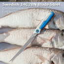 CIVIVI Shawka Folding Fillet Knife Aluminum Handle (5.81" 14C28N Blade) C22029B - 2, With 1PC Black Nylon Sheath