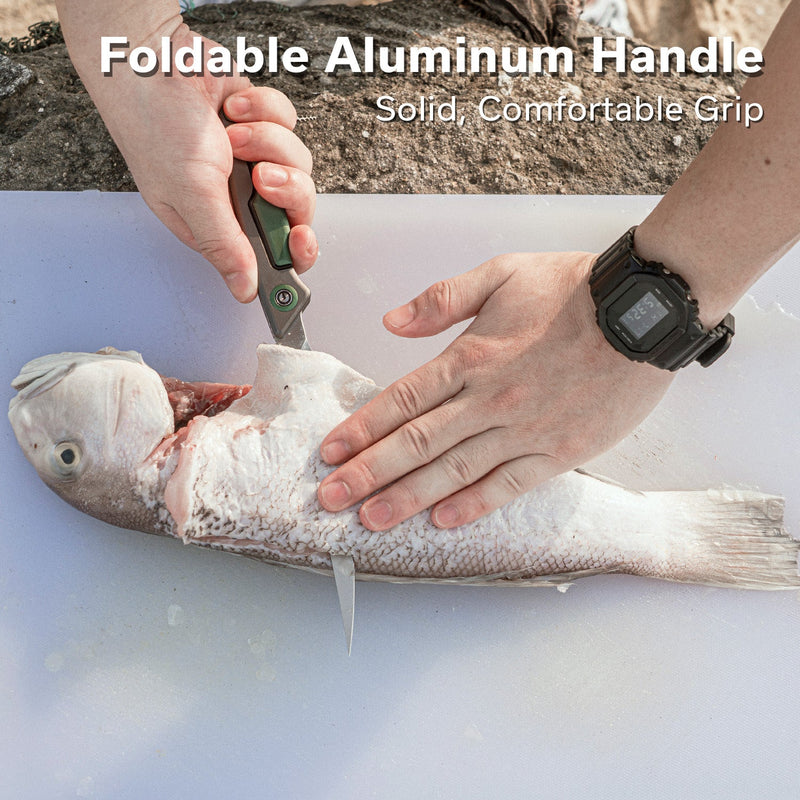 CIVIVI Shawka Folding Fillet Knife Aluminum Handle (5.81" 14C28N Blade) C22029B - 3, With 1PC Black Nylon Sheath