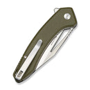 CIVIVI Shryke Flipper & Thumb Hole Knife Olive Canvas Micarta Handle (3.21" Satin Finished Nitro - V Blade) C25052 Sample2 - CIVIVI
