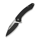 CIVIVI Shryke Flipper & Thumb Stud Knife Black G10 Handle (3.21" Black Stonewashed Nitro - V Blade, Satin Flat) C25052 Sample1 - CIVIVI