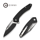 CIVIVI Shryke Flipper & Thumb Stud Knife Black G10 Handle (3.21" Black Stonewashed Nitro - V Blade, Satin Flat) C25052 Sample1 - CIVIVI