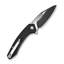 CIVIVI Shryke Flipper & Thumb Stud Knife Black G10 Handle (3.21" Black Stonewashed Nitro - V Blade, Satin Flat) C25052 Sample1 - CIVIVI
