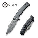 CIVIVI Sinisys Flipper Knife Carbon Fiber & G10 & Stainless Steel Handle (3.7" Damascus Blade) C20039-DS1 - CIVIVI