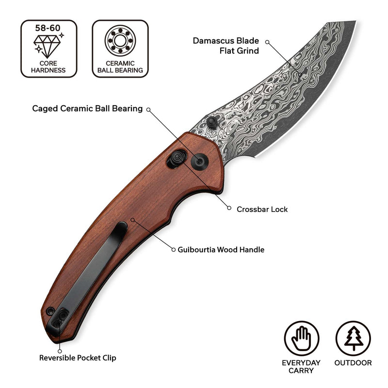 CIVIVI Sixgill Thumb Stud & Crossbar Lock Knife Wood Handle (3.41