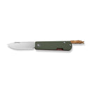 CIVIVI Slippy Sendy Slip Joint Knife Milled Green & Red G10 Handle (2.81" Satin Finished Nitro - V Blade) C24075B - 1, With Brown Leather Lanyard Attached