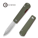 CIVIVI Slippy Sendy Slip Joint Knife Milled Green & Red G10 Handle (2.81" Satin Finished Nitro - V Blade) C24075B Sample2