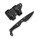 CIVIVI SŌKN Fixed Blade Knife Black G10 Handle (2.82" Black Stonewashed Nitro - V Blade) C22027 - 3, With 1PC Black Kydex Sheath & 2PCS Black Straps