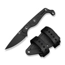 CIVIVI SŌKN Fixed Blade Knife Black G10 Handle (2.82" Black Stonewashed Nitro - V Blade) C22027 - 3, With 1PC Black Kydex Sheath & 2PCS Black Straps