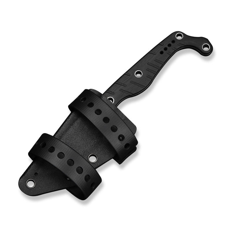 CIVIVI SŌKN Fixed Blade Knife Black G10 Handle (2.82" Black Stonewashed Nitro - V Blade) C22027 - 3, With 1PC Black Kydex Sheath & 2PCS Black Straps