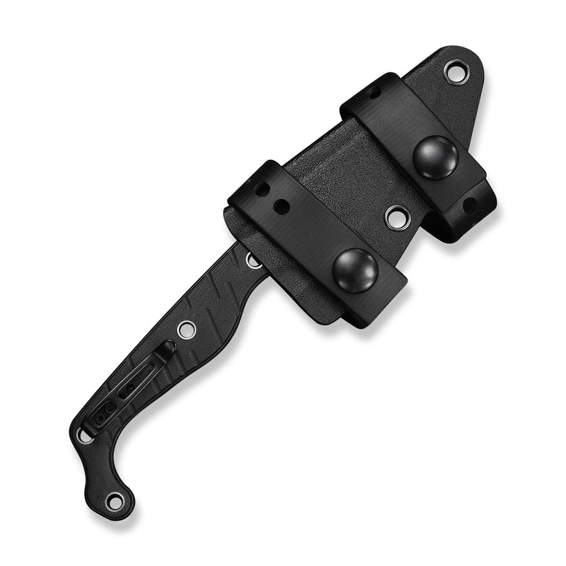 CIVIVI SŌKN Fixed Blade Knife Black G10 Handle (2.82" Black Stonewashed Nitro - V Blade) C22027 - 3, With 1PC Black Kydex Sheath & 2PCS Black Straps