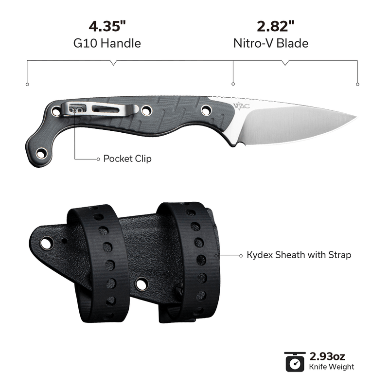 CIVIVI SŌKN Fixed Blade Knife G10 Handle (2.82" Nitro - V Blade) C22027 - 2