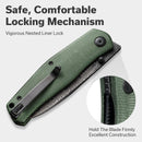 CIVIVI Sokoke Front Flipper & Thumb Stud Knife Micarta Handle (3.35" Damascus Blade) C22007 - DS2 - CIVIVI