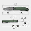 CIVIVI Sokoke Front Flipper & Thumb Stud Knife Micarta Handle (3.35" Damascus Blade) C22007 - DS2 - CIVIVI