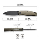 CIVIVI Sokoke Front Flipper & Thumb Stud Knife Micarta Handle (3.35" 14C28N Blade) C22007 - 2 - CIVIVI