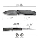 CIVIVI Sokoke Front Flipper & Thumb Stud Knife Micarta Handle (3.35" Damascus Blade) C22007 - DS1 - CIVIVI