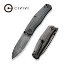 CIVIVI Sokoke Front Flipper & Thumb Stud Knife Micarta Handle (3.35" Damascus Blade) C22007 - DS1 - CIVIVI