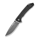 CIVIVI Spherion Flipper & Thumb Stud & Button Lock Knife Black G10 Handle (3.45" Damascus Blade) C25039 Sample1