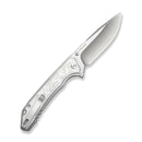 CIVIVI Spherion Flipper & Thumb Stud & Button Lock Knife G10 With Aluminum Foil Handle (3.45" Satin Finished Nitro - V Blade) C25039 Sample2