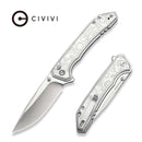 CIVIVI Spherion Flipper & Thumb Stud & Button Lock Knife G10 With Aluminum Foil Handle (3.45" Satin Finished Nitro - V Blade) C25039 Sample2