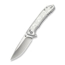 CIVIVI Spherion Flipper & Thumb Stud & Button Lock Knife G10 With Aluminum Foil Handle (3.45" Satin Finished Nitro - V Blade) C25039 Sample2