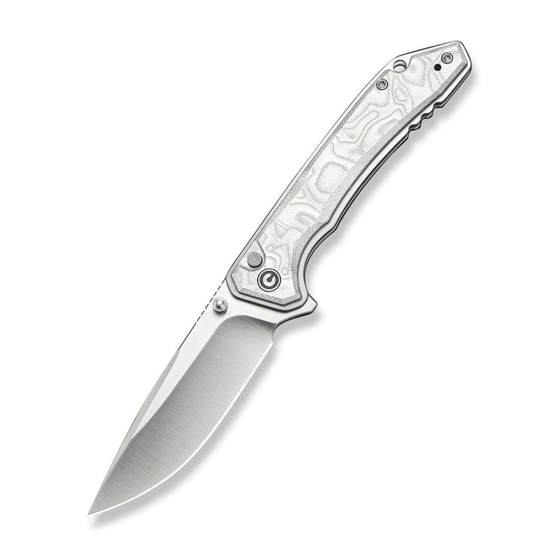 CIVIVI Spherion Flipper & Thumb Stud & Button Lock Knife G10 With Aluminum Foil Handle (3.45" Satin Finished Nitro - V Blade) C25039 Sample2