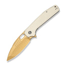 CIVIVI Spooky Flipper & Thumb Hole Knife Ivory Coarse G10 Handle (3.72" Desert Tan Stonewashed 14C28N Blade) C25022A Sample2 - CIVIVI