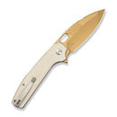 CIVIVI Spooky Flipper & Thumb Hole Knife Ivory Coarse G10 Handle (3.72" Desert Tan Stonewashed 14C28N Blade) C25022A Sample2 - CIVIVI