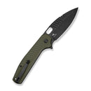 CIVIVI Spooky Flipper & Thumb Hole Knife OD Green Coarse G10 Handle (3.72" Black Stonewashed 14C28N Blade) C25022A Sample1 - CIVIVI