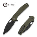 CIVIVI Spooky Flipper & Thumb Hole Knife OD Green Coarse G10 Handle (3.72" Black Stonewashed 14C28N Blade) C25022A Sample1 - CIVIVI