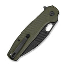 CIVIVI Spooky Flipper & Thumb Hole Knife OD Green Coarse G10 Handle (3.72" Black Stonewashed 14C28N Blade) C25022A Sample1 - CIVIVI