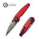 CIVIVI Starflare Thumb Stud & Button Lock Knife Aluminum Handle (3.3" Damascus Blade) C23052 - DS1 - CIVIVI