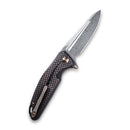 CIVIVI Statera Flipper Knife G10 & Carbon Fiber Handle (3.45" Damascus Blade) C901DS - CIVIVI