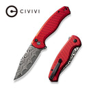 CIVIVI Stormhowl Flipper & Button Lock Knife Aluminum Handle (3.3" Damascus Blade) C23040B - DS1 - CIVIVI