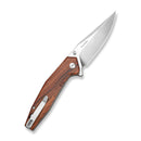 CIVIVI Stravion Flipper & Thumb Stud Knife Guibourtia Wood Handle (3.42" Satin Finished Nitro - V Blade) C25043 Sample2