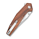 CIVIVI Stravion Flipper & Thumb Stud Knife Guibourtia Wood Handle (3.42" Satin Finished Nitro - V Blade) C25043 Sample2