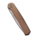 CIVIVI Stylum Front Flipper & Slip Joint Knife Micarta Handle (2.96" 10Cr15CoMoV Blade) C20010B - A - CIVIVI
