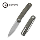 CIVIVI Stylum Front Flipper & Slip Joint Knife Micarta Handle (2.96" 10Cr15CoMoV Blade) C20010B - C - CIVIVI